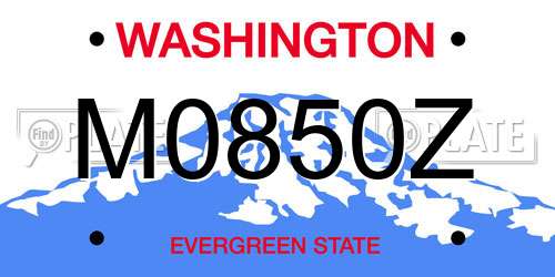 M0850Z Washington License Plate