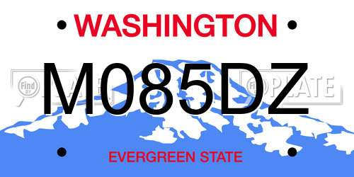 M085DZ Washington License Plate