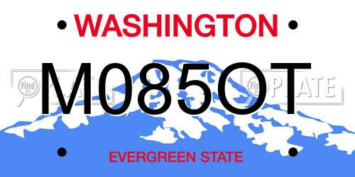 M085OT Washington License Plate