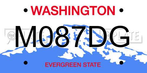 M087DG Washington License Plate