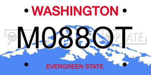 M088OT Washington License Plate