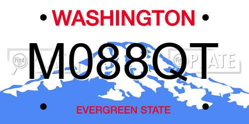 M088QT Washington License Plate