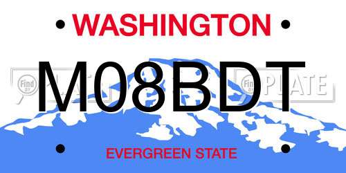 M08BDT Washington License Plate