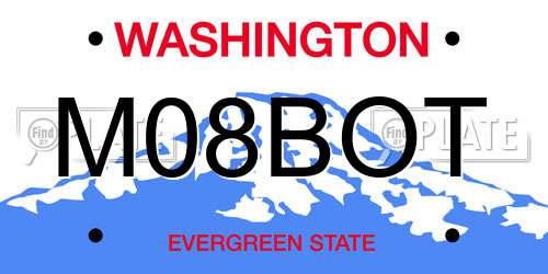 M08BOT Washington License Plate