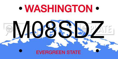 M08SDZ Washington License Plate