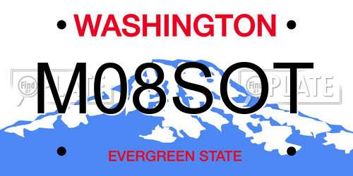 M08SOT Washington License Plate