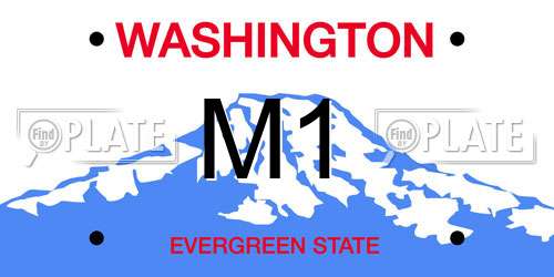 M1 Washington License Plate
