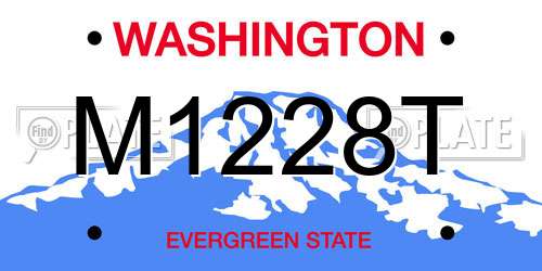 M1228T Washington License Plate