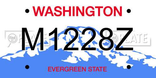 M1228Z Washington License Plate