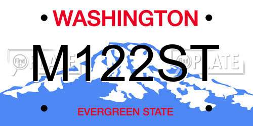 M122ST Washington License Plate