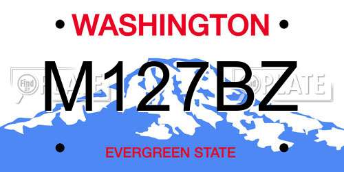 M127BZ Washington License Plate