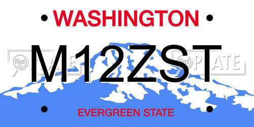 M12ZST Washington License Plate