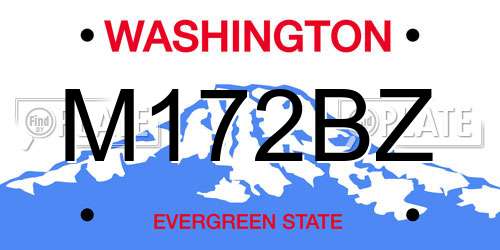 M172BZ Washington License Plate