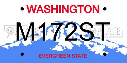 M172ST Washington License Plate