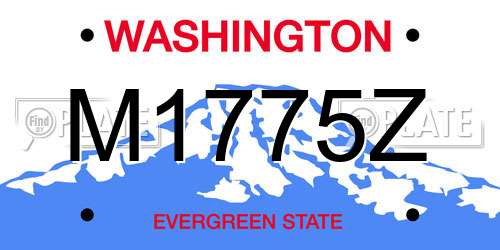 M1775Z Washington License Plate
