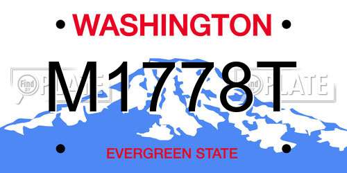 M1778T Washington License Plate
