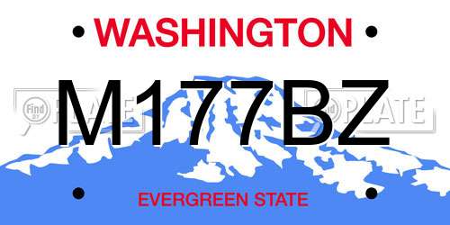 M177BZ Washington License Plate