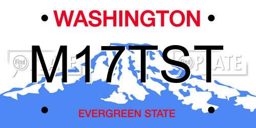 M17TST Washington License Plate
