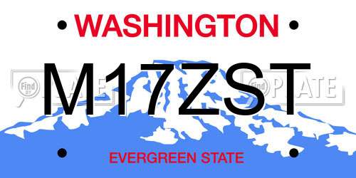 M17ZST Washington License Plate