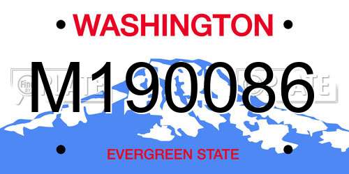 M190086 Washington License Plate