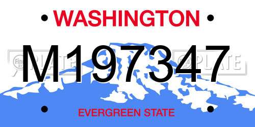 M197347 Washington License Plate