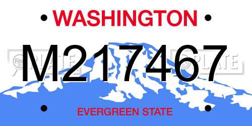 M217467 Washington License Plate