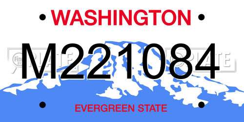 M221084 Washington License Plate