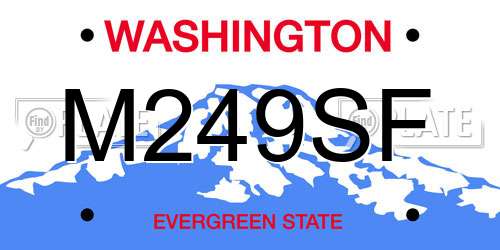 M249SF Washington License Plate
