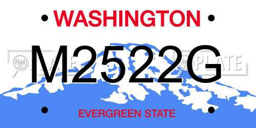 M2522G Washington License Plate