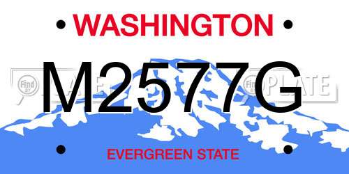 M2577G Washington License Plate