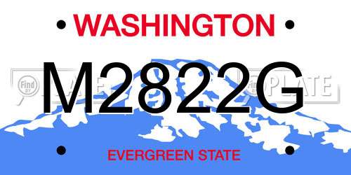 M2822G Washington License Plate