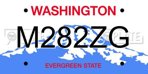 M282ZG Washington License Plate