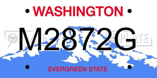 M2872G Washington License Plate