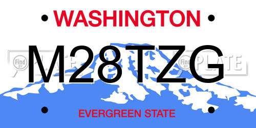 M28TZG Washington License Plate