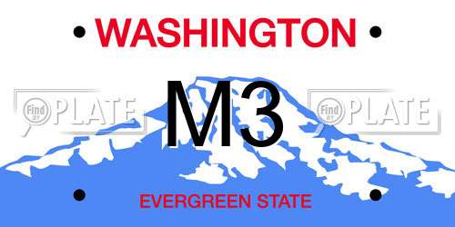 M3 Washington License Plate