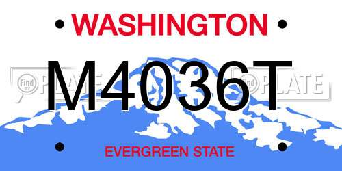 M4036T Washington License Plate