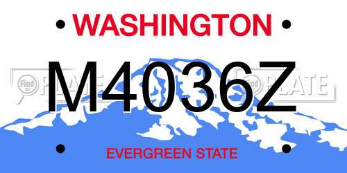 M4036Z Washington License Plate