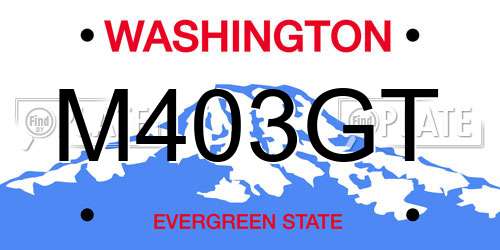 M403GT Washington License Plate