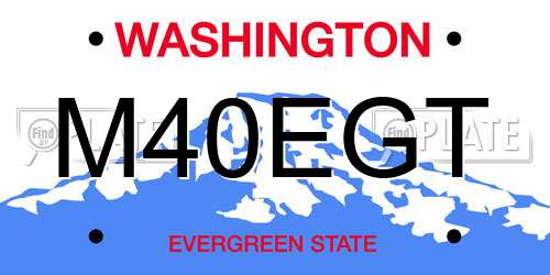 M40EGT Washington License Plate