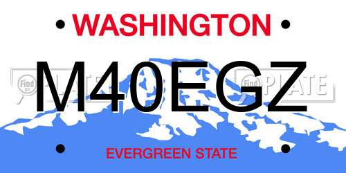 M40EGZ Washington License Plate