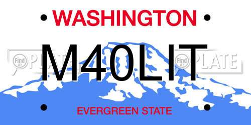 M40LIT Washington License Plate