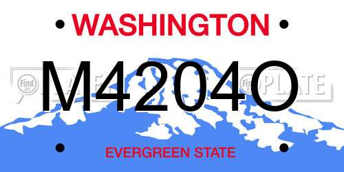 M4204O Washington License Plate
