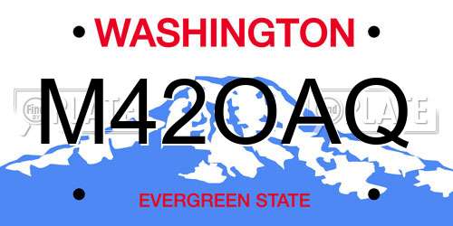 M42OAQ Washington License Plate