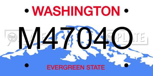 M4704O Washington License Plate