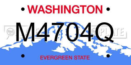 M4704Q Washington License Plate