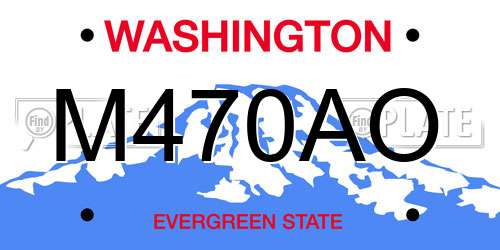 M470AO Washington License Plate
