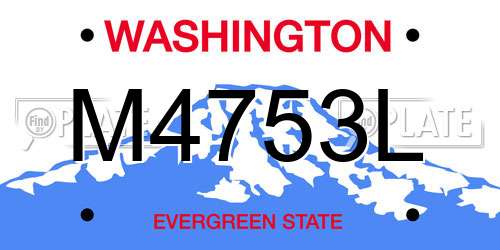 M4753L Washington License Plate