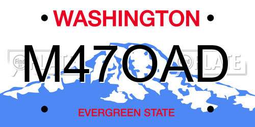 M47OAD Washington License Plate