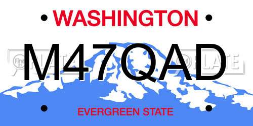 M47QAD Washington License Plate