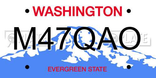 M47QAO Washington License Plate